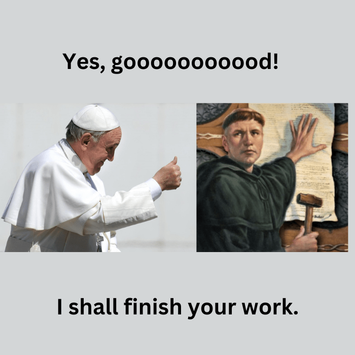 Bergoglio applauds Martin Luther.