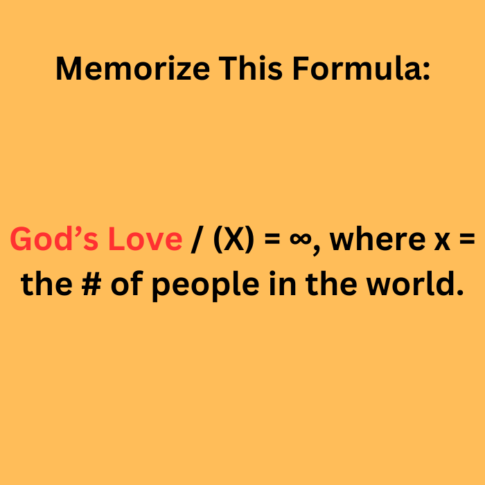 Formula explaining God's love.