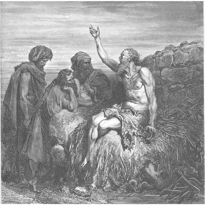 Holy job speaking to friends.