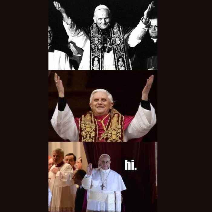 JPII, Benedict, and Antipope Bergoglio.